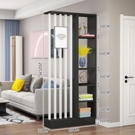 全城熱賣 - 家用入戶落地玄關實木屏風櫃 靠牆置物櫃櫃 80x30x202cm 【5白色管+黑色】