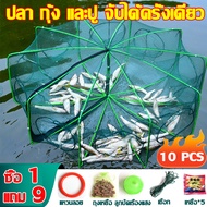 🦐แถม เหยื่อปลา50ซอง🐟PUYU แพ็ค 10 ชิ้น 6/8 ช่องง่ายต่อการติดตั้งเหยื่อ  เข้าได้แต่ออกไม่ได้  หนาขึ้นป้องกันการบาด ตาข่ายดักปลา อุปกรณ์ตกปลา ที่ดักกุ้ง มุ้งดักกุ้ง ลอบดักปลา มองดักปลา ข่ายดักปลา ที่ดักกุ้งฝอย