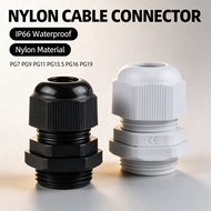 IP68 Waterproof PG Nylon Cable Gland PG7 PG9 PG11 PG13.5 PG16 PG19 Black White Junction Box Cable En
