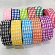 Checkered ribbon for hampers per meter
