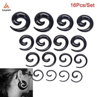 16Pcs/Set Spiral Taper Flesh Tunnel Ear Stretcher Expander Stretching Plug Snail