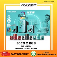 VINNFIER ECCO 2 RGB USB POWERED 2.1 SPEAKER WITH AUX LINE IN AND 7 COLORS PULSATING LED