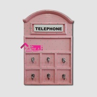 Gantungan Kunci Keychain Tempat Kunci Motif Telephone Telepon Polkadot Hiasan Pajangan Dinding Rumah