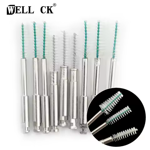 10pcs WELLCK Dental Materials Dentistry Root Clean Brush Odontologia Dentist Tools RA Shank Teeth Cl
