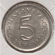 ( Syiling ) 5 Sen 1973 / 1st Series Malaysia Parliament House