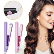 EU Plug Mini Fast Heating Hair Straightener - Multicolor Clamp, Dual Use for Straightening & Curling