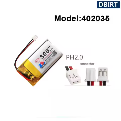 300mAh LP402035 AHB402035 402035 042035 Battery For Bluetooth Headset DVR MP4 MP5 Smart Watch (3 Wir