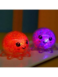 1 件隨機顏色章魚形抗壓球帶 Led 燈,tpr 材質適合青少年緩解壓力