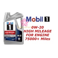 Mobil 1 High Mileage 0w20 Fully Synthetic Engine Oil 4.73L (ORIGINAL)