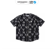 Áo DirtyCoins Letters Monogram Denim Jersey Shirt - Black