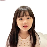 Wig Daughter Child Wig Long Straight Hair Straight Fringe Wig  Head Cover