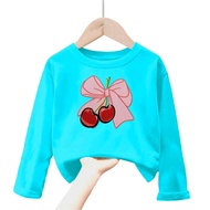 baju Atasan kaos anak perempuan gambar pita lengan panjang Tshirt kids pita 1-12tahun k.010
