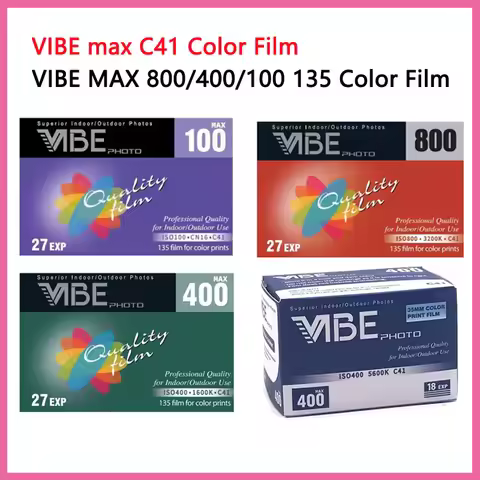 27EXP VIBE Max 400/ 800 Color Film ISO 400 1/2/3/4/5 Roll 135 35MM Negative Film For Kodak M35 H35 F