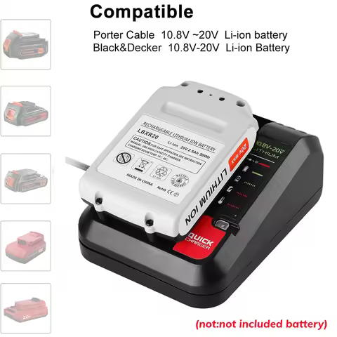 EU Plug 18V Replacement Lithium Battery Charger for Black and Decker PORTER CABLE Stanley Lithium Ba