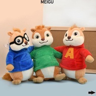MEIGU 3Pcs Alvin and the Chipmunks Plush Toy, Cartoon Plush Fluffy Squirrel Doll Pendant, Kawaii Sof