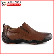 HM019 SEPATU PRIA SLIP ON HUSH PUPPIES ORIGINAL KULIT ASLI ORI COKLAT