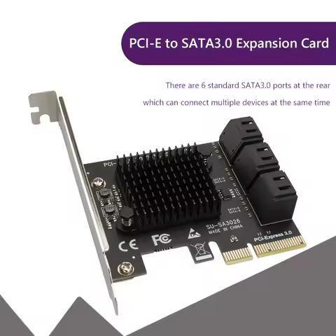 PCI-E SATA card PCI-E 4X 1X Add on Cards PCI Express to SATA 3.0 6ports SATA III 6Gbps Expansion Ada