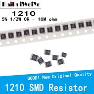 100PCS/LOT 1210 SMD Resistor 0R-10M 1/2W 5% 10 100 220 470 ohm 0R 10R 100R 220R 470R 1K 2.2K 4.7K 1K