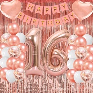 30th 40th 50th 60th Birthday Party Decorations Rose Gold Number Birthday Banner Five-pointed Star Ba