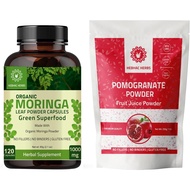 Moringa Capsules 120 Count and Pomegranate Juice Powder 227g