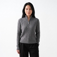 MFK Half Zip Knitwear Cable Sweater Wanita