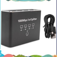 Gigabit Network Splitter 1-To-4 Network Cable Splitter RJ45 Network Port Ethernet Splitter Suitable 