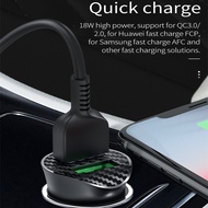 ReadyStock-HOCO Z39 Dual USB Ports QC3.0 18W Quick (Car Charger&CABLE)