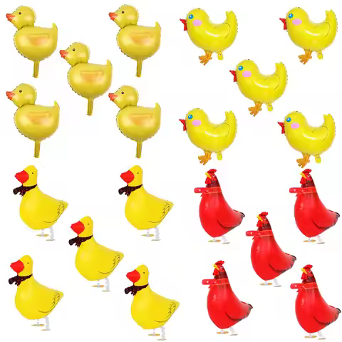 5Pcs Mini Duck Balloon Duck Shape Foil Balloon Farm Animal Chicken Duck Foil Balloons for Birthday B