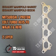 T2 MITSUBIHI COLT TURBO 4G15-FO PROTON WAJA 1.6 4G18 EXHUAST MANIFOLD GASKET EKZOS 2 LAYER METAL