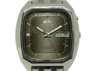 [專業] 機械錶 [ORIENT 469793] 東方霸王 方型[21石]自動錶[黑銀面+星+日期]軍錶