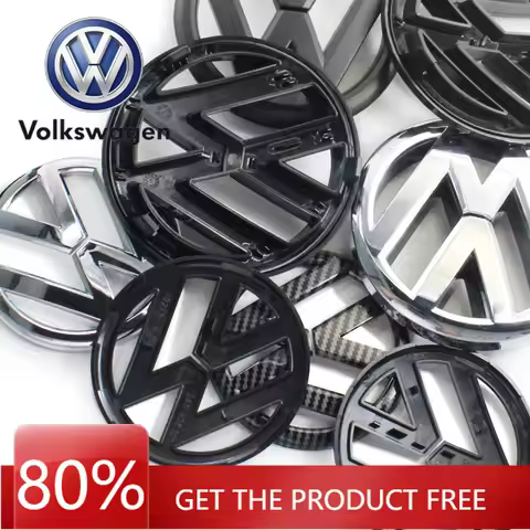 For VOLKSWAGEN VW 135mm Car Front Grille Badge and 110mm Rear Trunk Emblem Lid Logo Accessories For 