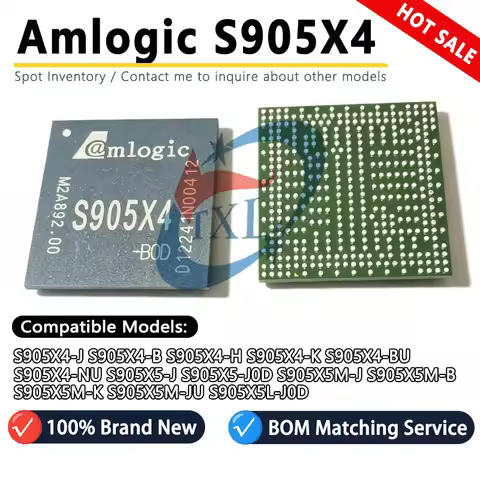 Import Amlogic S905X4 S905X5 S905X5M S905X5L-J0D-JU-NU-BU-J-B-H-K Smart TV BOX Main Control Chip 100