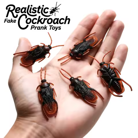 Lifelike Fake Cockroach Plastic Roach Bugs Prank Toys Halloween Trick Props Gags Practical Jokes Par