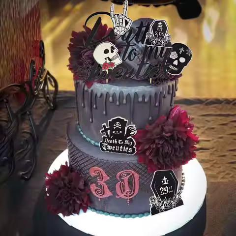LaVenty RIP 20s Cupcake Toppers Death to My 20s Cake Toppers RIP to My 20s Birthday Decorations Deat