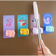 Broom Adhesive - Wall Broom Holder Clip Hanger, Cartoon Mop Hanger