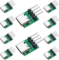 Teansic 10 PCS Type-C Female Test Board PCB Socket with Bent Pin,2.54 Pitch 16P USB3.1 Connector for Data Transfer