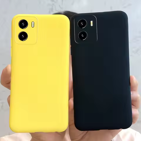 For Vivo Y15s Case Cute Candy Color Matte Cover Soft Silicone Phone Case For Vivo Y01 Y 01 Back Cove