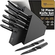 Dalstrong Knife Block Set - 12-Piece - Shadow Black Series - Black Titanium Nitride Coated - High Ca
