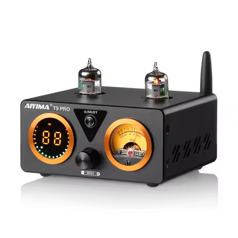 AIYIMA Audio T9 Pro Stereo Vacuum Tube Amplifier Bluetooth 5.1 QCC3040 Aptx USB DAC COAX OPT HiFi Ho