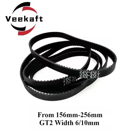 Veekaft 1PCS 3D Printer Parts GT2 6mm/10mm Closed Loop Rubber Timing Belt From 156mm-256mm Width 6mm