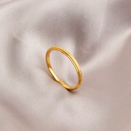 Size 6-9 Ultra-Fine Gold Frosted Plain Ring Titanium Steel Ring Female Light Luxury High-End Simple 