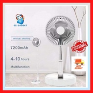 USB Charging Fan Folding Stand Fan Portable Telescopic Floor/USB Desk Fan with 7200mAh Rechargeable 
