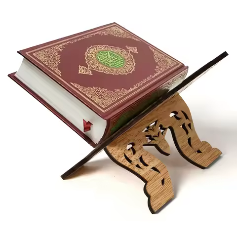 Wooden Eid Al-Fitr Islamic Bible Quran Koran Stand Holder Book Shelf Holder Eid Mubarak Decor Ramada