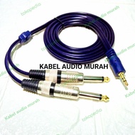 kabel audio hape ke mixer jack 3.5mm stereo to 2 akai 6.5mm mono 1.5 m
