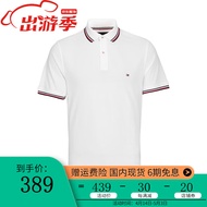 Tommy Hilfiger汤米希尔费格POLO衫男夏季百搭上衣短袖 黑色 L