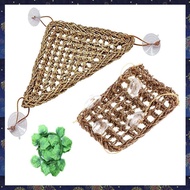 (GCFK) 2 Pack Bearded Dragon Hammock Reptile Climbing Decor Lizard 100% Natural Seagrass Fabric Hamm