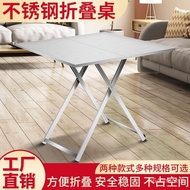 Stainless Steel Foldable Table Portable Small Table Dormitory Rental Room Dining Table Small Square Table Outdoor Stall