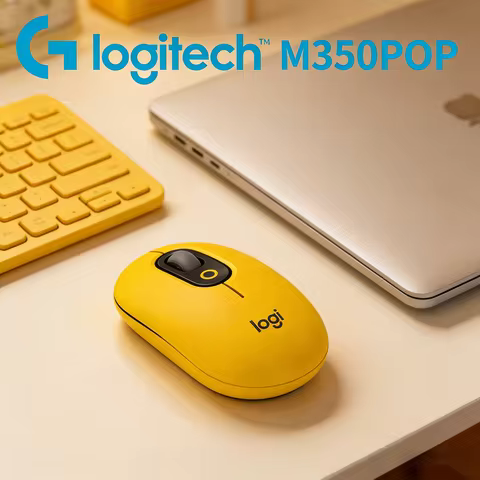 Logitech M350 POP Wireless Mouse Bluetooth 2.4G Dual Mode Silent Click Customizable Emoji Button 18M