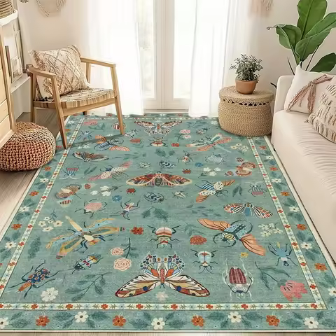 Insect Print Area Rugs, Non Slip Washable Rugs for Living Room,Modern Bedroom Rug Under Bed Large Ca