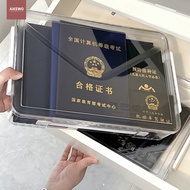 AIKEWO Certificate storage box transparent file storage box A4 finishing box acrylic storage box